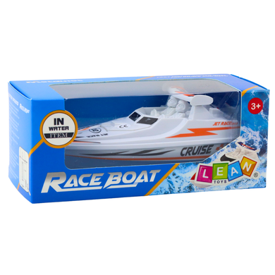 Lean Toys, motorówka, pojazd na baterie, biała