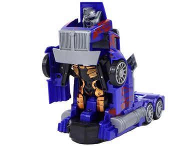 Lean Toys, Optimus Prime, pojazd, robot transformujący, niebieski