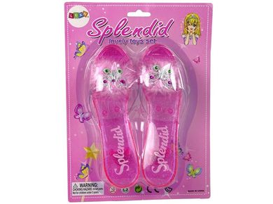 Lean Toys, pantofelki księżniczki z futerkiem, różowe