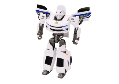 Lean Toys, Policja, pojazd, robot transformujący 2w1, biały