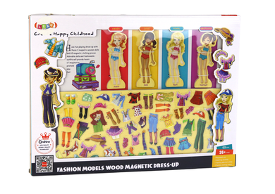 Lean Toys, Projektowanie Stylizacji, drewaniana układanka magnetyczna, 65 elementów
