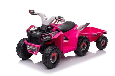 Lean Toys, quad z przyczepą, pojazd na akumulator, różowy, XMX630T