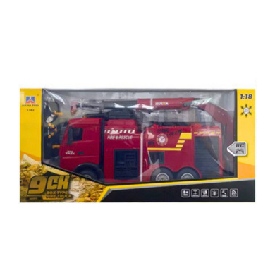 Lean Toys, straż z dźwigiem, pojazd zdalnie sterowany, 1:18