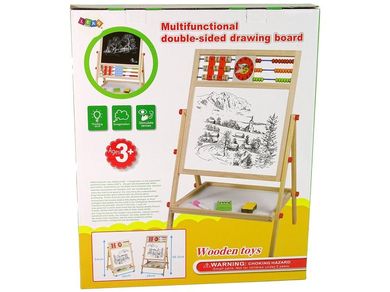 Lean Toys, tablica do rysowania edukacyjna, 2w1, drewniana