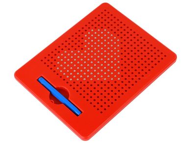 Lean Toys, tablica magnetyczna, kulki i szablony, czerwona
