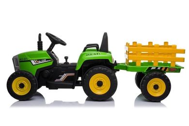 Lean Toys, traktor z przyczepą, pojazd na akumulator, zielony, XMX611