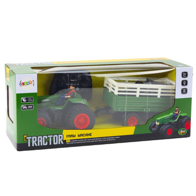 Lean Toys, traktor z przyczepą, pojazd zdalnie sterowany