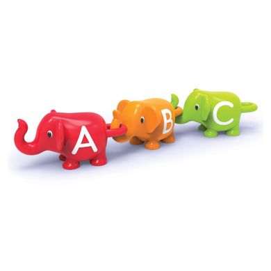 Learning Resources, Snap & Learn, Słonie ABC, figurki do nauki liter i poznawania kolorów, zestaw edukacyjny, 26 szt.