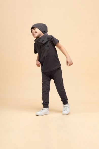 Legginsy chłopięce, grafitowe, Pinokio