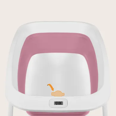 Lionelo, Baby Bubble, wanienka z leżaczkiem, składana, Pink Magnolia