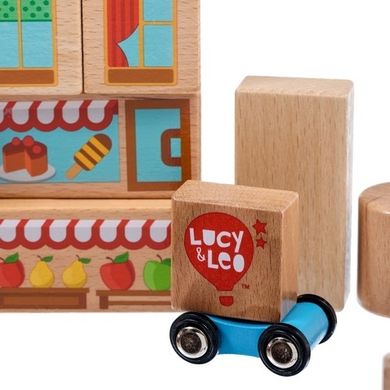 Lucy & Leo, Miasto, kolorowe klocki drewniane, 25 elementów