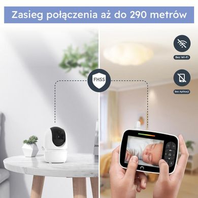 Luna Bambini, Baby Monitor Classic, niania elektroniczna, kolorowy ekran, 3.5 cala