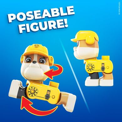 Mega Bloks, Psi Patrol, figurka do budowania Rubble, klocki, 3 elementy