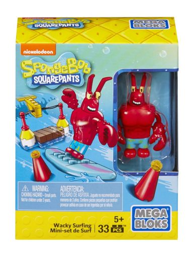 Mega Bloks, SpongeBob, surfing, minizestaw klocków, 33 elementy