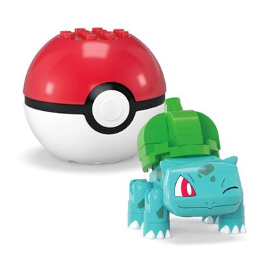 MEGA Pokemon, Pokeball Bulbasaur i Meowth, 2 figurki, klocki, 60 elementów