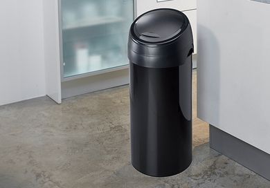 Meliconi, kosz na śmieci Soft Touch 60 L, połysk, czarny