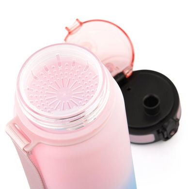 Meteor, bidon sportowy, różowy/niebieski, 800 ml