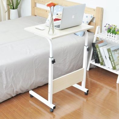Mobilny stolik pod laptopa, kawowy, biały