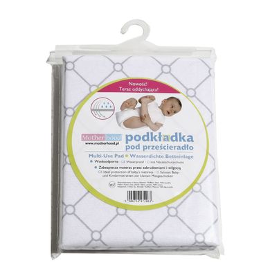 Motherhood, podkładka pod prześcieradło, Romby, biała, 75-90 cm