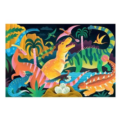 Mudpuppy, Park dinozaurów, puzzle świecące w ciemności, 100 elementów