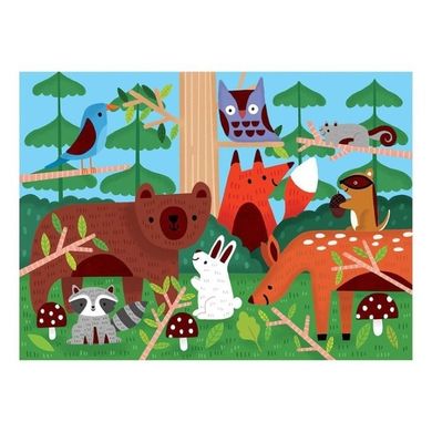 Mudpuppy, puzzle sensoryczne z miękkimi aplikacjami, las, 42 elementy
