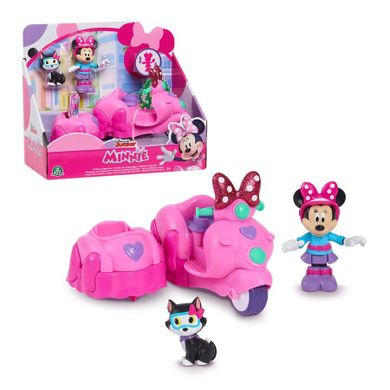 Myszka Minnie, zestaw figurek ze skuterem, pojazd