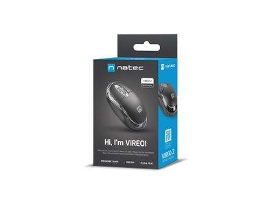 Natec, Vireo 2, mysz, 1000dpi, czarna
