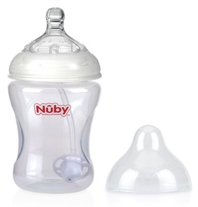 Nuby, butelka 360° ze smoczkiem SoftFlex 360°, 240 ml