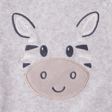 Pajac niemowlęcy z kapturem, szary, zebra, Eevi