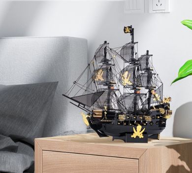 Piececool, Statek Czarna Perła, puzzle metalowe, model 3D, 307 elementów