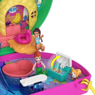 Polly Pocket, Arbuzowy basen, kompaktowy zestaw do zabawy z laleczkami i akcesoriami