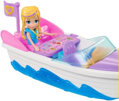 Polly Pocket, Łódź, zestaw z lalką i pojazdem