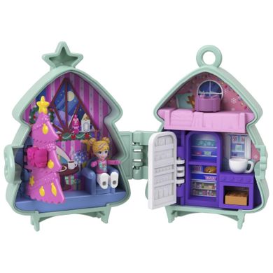 Polly Pocket, Świąteczny zestaw kompaktowy, zestaw z laleczką i akcesoriami