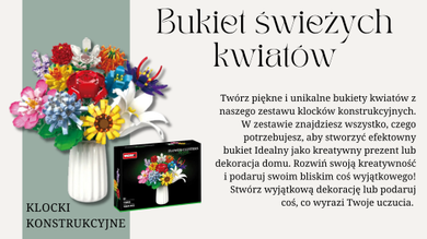 QBI, Bukiet świeżych kwiatów, klocki konstrukcyjne, 1009 elementów