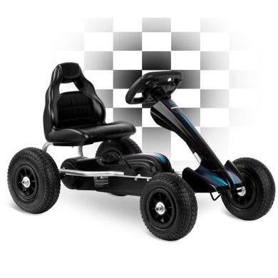Ricokids, gokart dziecięcy na pedały, czarny, do 30 kg, RK-591