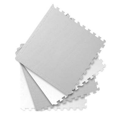 Ricokids, mata piankowa puzzle, biało-szara, 60-60 cm