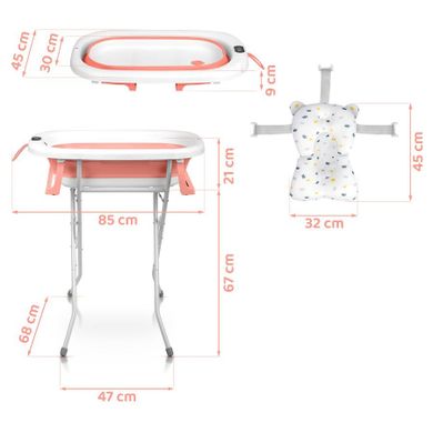 Ricokids, RK-287, wanienka składana ze stelażem, termometrem i wkładką, biało-różowa