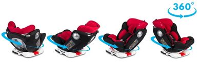 Ricokids, Spinway Pro, fotelik samochodowy, isofix, 0-36 kg, czerwony