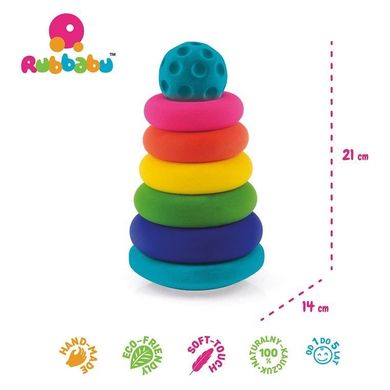 Rubbabu, układanka edukacyjno-sensoryczna, piramida z piłką