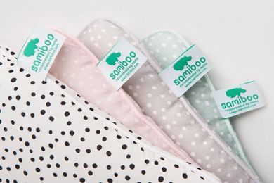 Samiboo, bambusowa płaska poduszka dla niemowlaka, 25-35 cm, confetti mięta
