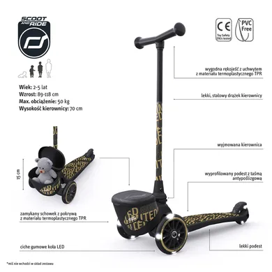 Scoot & Ride, Highwaykick 2 Lifestyle, balansowa hulajnoga 3-kołowa, edycja limitowana