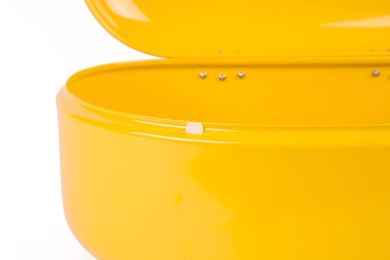 Secret de Gourmet, metalowy chlebak, retro żółty, 40-25-17 cm