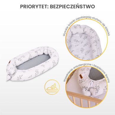 Sensillo, Baletnice, gniazdko niemowlęce, kokon, muślin, różowy, 80-45 cm