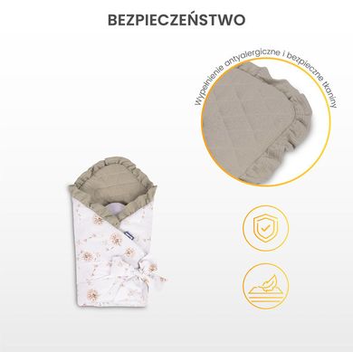 Sensillo, Dmuchawce, rożek niemowlęcy, muślinowy, beżowy, 75-75 cm