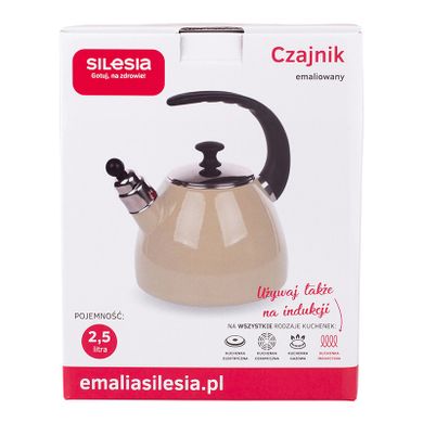 Silesia, Exotic, czajnik emaliowany, stożek, 2,5l, żółty