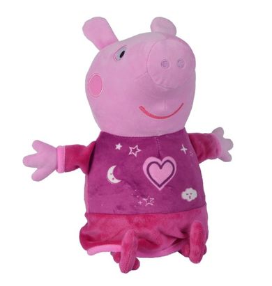 Simba, Świnka Peppa, maskotka z kołysanką i lampką, 25 cm
