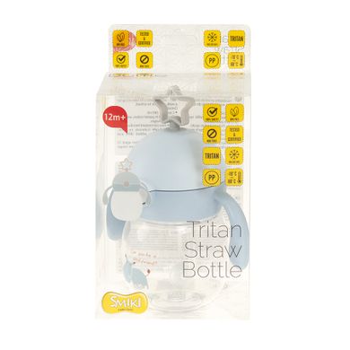Smiki, Gwiazdka, bidon z obciążoną słomką, niebieski, 12m+, 240 ml