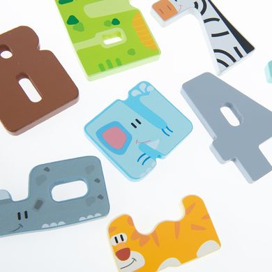 Smiki, puzzle drewniane, cyfry, 9 elementów