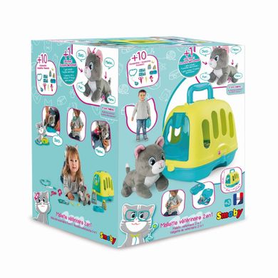 Smoby, miauczący kot interaktywny + kontener 2w1