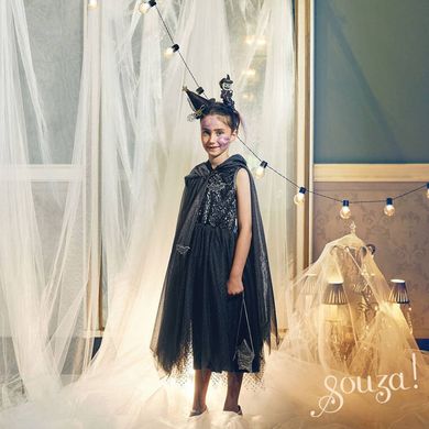 Souza! Czarownica Mathilde, sukienka tiulowa z nietoperzami, strój, 8-10 lat